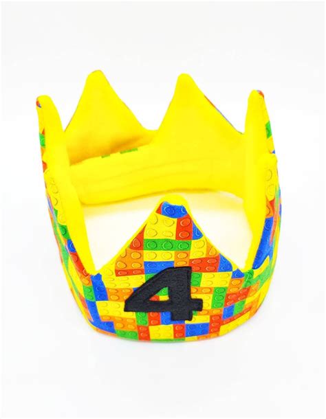 Building Blocks Party Crown Building Bricks Custom Crown Etsy