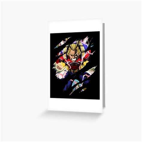 Anime BNHA All Might Gift Fan Greeting Card By RadekBlaha Redbubble