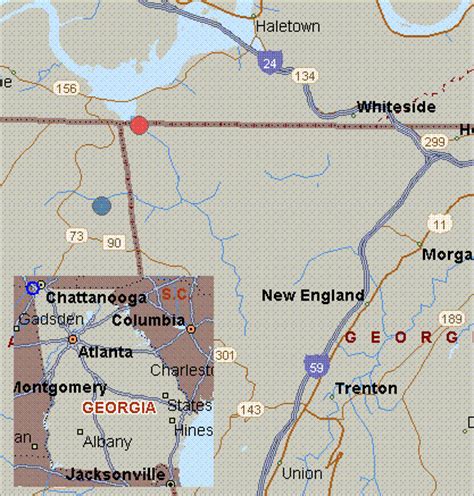 Map For Warren Creek Georgia White Water Highway 301 To Nickajack Lake