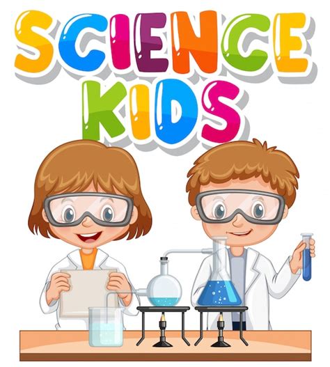 Free Vector | Font design for word science kids with children in ...