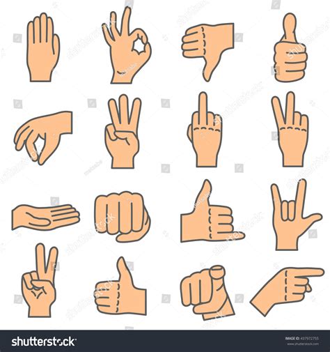 Hand Gestures Human Hands Show Different Royalty Free Stock Vector