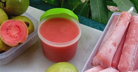 Resep Es Jus Jambu Merah Biji Jambu Guava Oleh Sastra Cinta Semesta