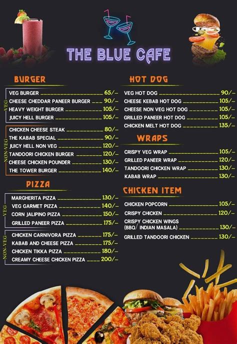 Menu At The Blue Cafe Siliguri