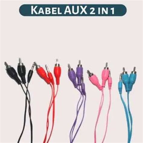 Jual Kabel AUX Audio 2in1 Cable Jack Untuk Hp Handphone Pc Komputer Ke