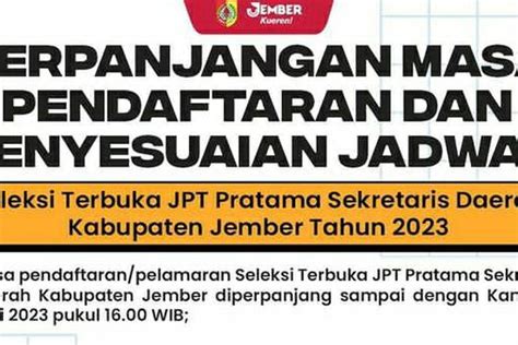 Resmi Penyesuaian Jadwal Seleksi Terbuka Jpt Pratama Sekretaris Daerah