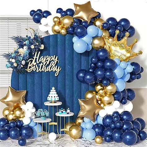 Navy Blue Balloon Garland Arch Kitgold White Royal Blue Balloons With