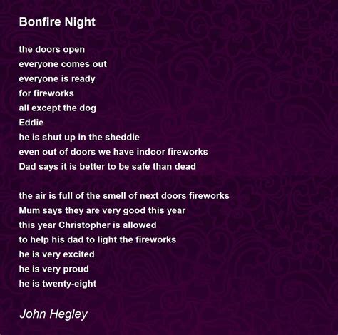 Bonfire Night Poem by John Hegley - Poem Hunter