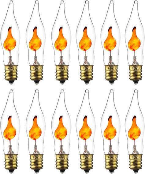 Amazon.com: Sunlite 01506-SU Petite Chandelier Flicker Flame Light Bulb Candelabra Base, orange ...