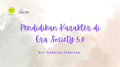 Pendidikan Karakter Di Era Society 5 0 YouTube