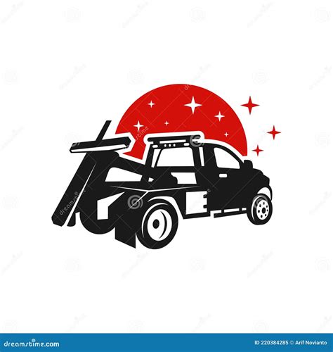 Towing Car Transportation Service Logo Stock Vector - Illustration of ...