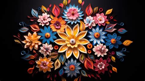 Premium AI Image | colorful rangoli floral designs celebrating the ...