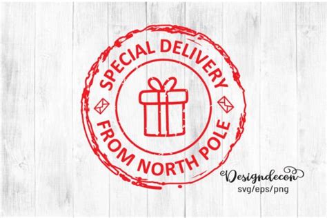 Special Delivery From North Pole Stamp Gráfico Por Designdecon