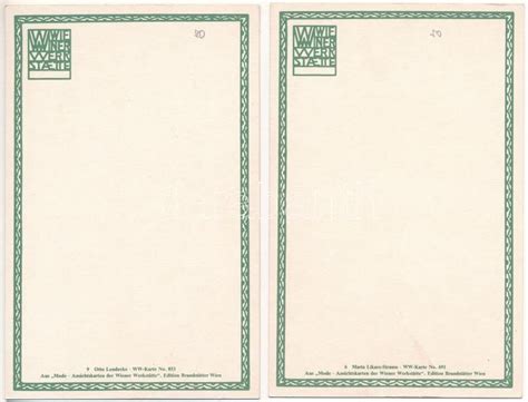 2 db MODERN reprint művész képeslap Wiener Werkstätte No 853 691