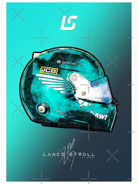 F1 2021 Lance Stroll Aston Martin Crash Helmet Artwork Photographic