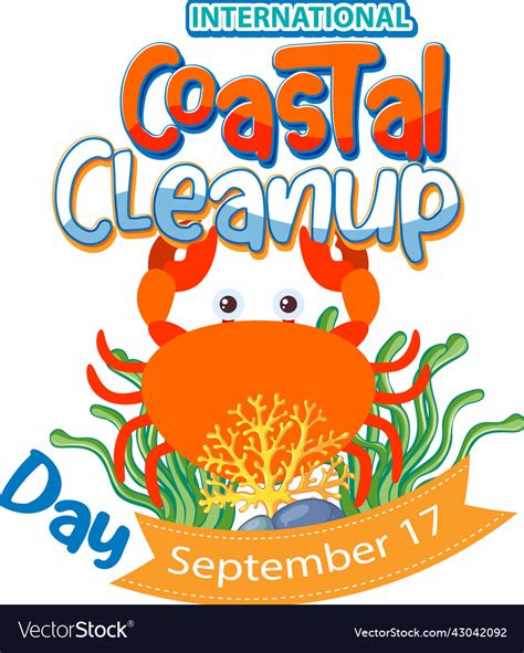 International Coastal Cleanup Day Poster Vector Image