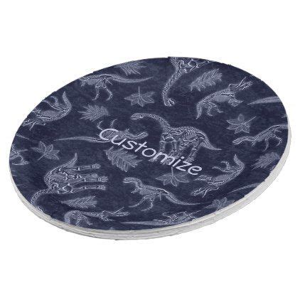 Age Of Dinosaurs Skeleton Paper Plates Zazzle