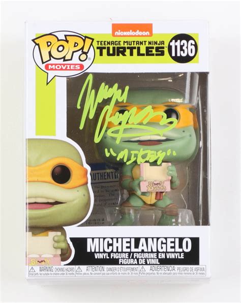 Wayne Grayson Signed "Teenage Mutant Ninja Turtles" #1136 Michelangelo Funko Pop! Vinyl Figure ...