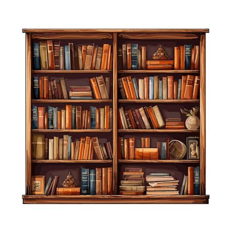 Premium Vector | Bookshelf vector on white background