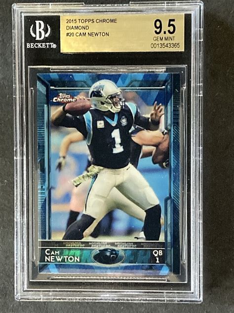 Topps Chrome Cam Newton Blue Diamond Refractor Gem Mint Bgs Ebay