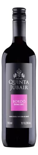 Vinho tinto demi sec Bordô Quinta Jubair adega Vinícola Góes 750 ml