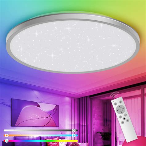 Plafonnier Led Luminaire Plafonnier W Avec T L Commande Sans Fil