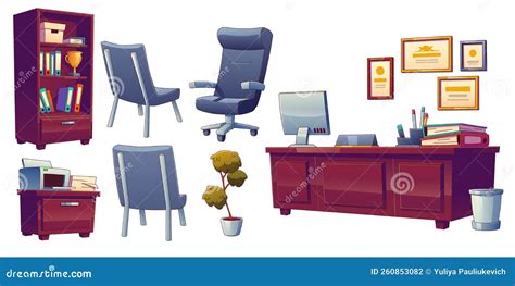 School Principals, Dean or Boss Office Furniture Stock Vector ...