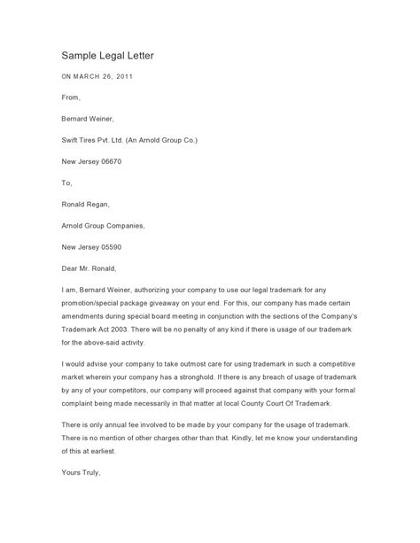 47 Professional Legal Letter Formats And Templates ᐅ Templatelab