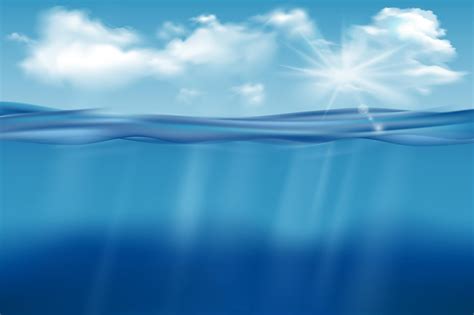 Realistic Underwater Background Ocean Deep Water Sea Under Water