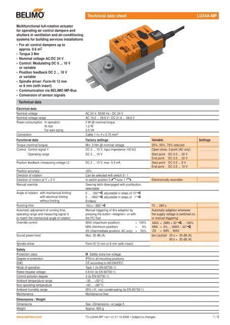 Belimo Overview Air En PDF Switch Thermostat 56 OFF