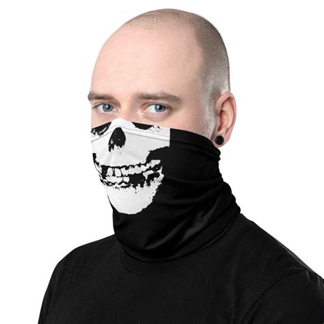 Misfits Fiend Skull Face Mask Nirvana Smile Face Mask Neck Etsy