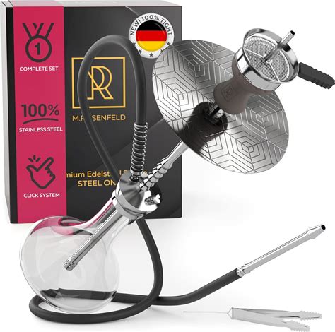 M Rosenfeld Hookah Set Steel One Stainless Steel Hookah Complete Set