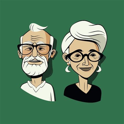 Retrato De Una Linda Pareja De Ancianos Felices Un Anciano Y Una