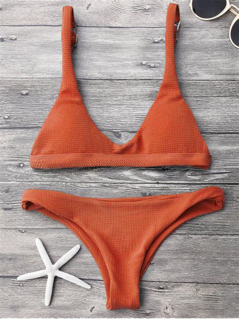 Low Waisted Padded Scoop Bikini Set Jacinth Bikinis M Zaful