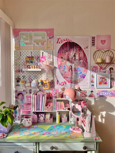 Kpop Desk Area ♡ Study Room Decor Otaku Room Kawaii Room