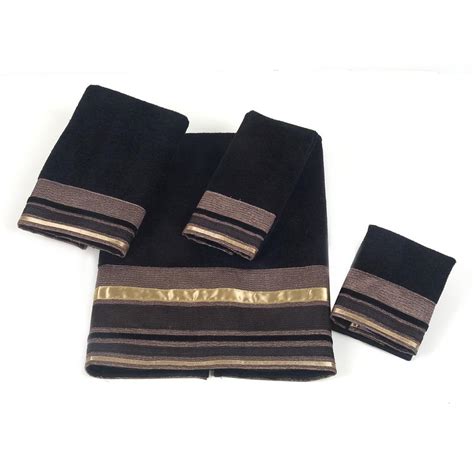 Avanti Linens Geneva 4 Piece Bath Towel Set In Black 01288s Blk The