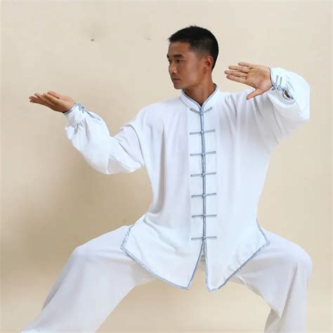 Traditional Kung Fu Uniform Long Sleeved Chinese Wushu And Tai Chi Men