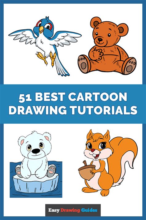 61 Easy Cartoon Drawing Step by Step Tutorials | Cartoon drawing ...