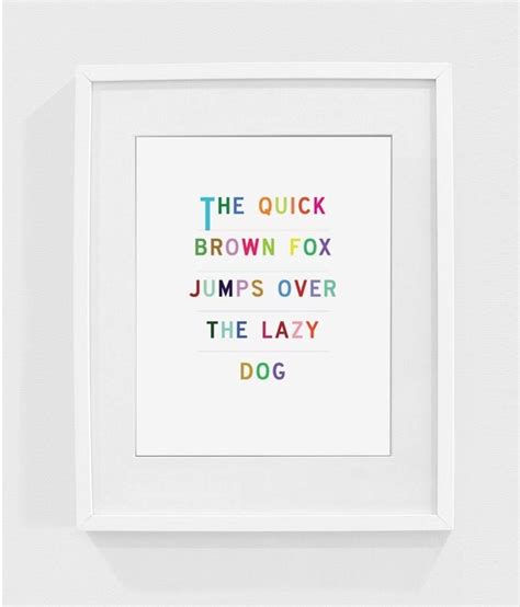 The quick brown fox Pangram 8 x 10 wall art print by BellyBabies