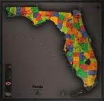 Florida Topography Map Colorful Natural Physical Landscape