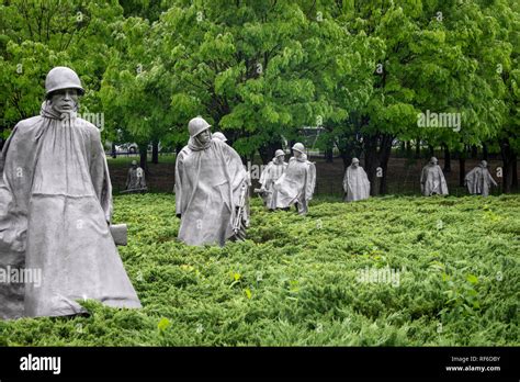 Statues Of The Korean War Veterans Memorial Washington Dc Usa Stock