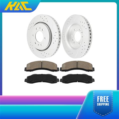 Front Drilled Disc Rotors Brake Pads For Ford