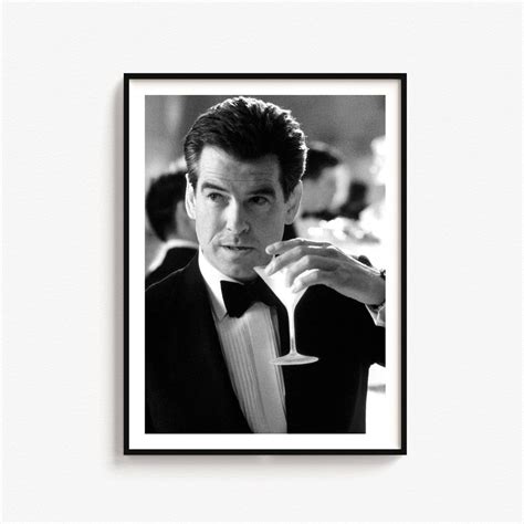 Pierce Brosnan James Bond Drinking Bar Wall Art Movie Etsy