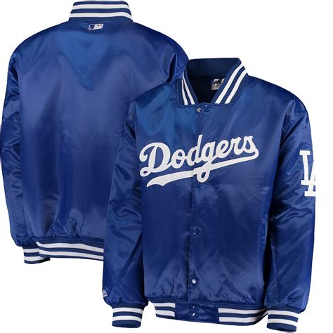 Majestic Los Angeles Dodgers Royal Big And Tall Satin Full Snap Front Jacket