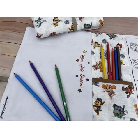 Pochette Coloriage Et Dessin Lavable R Utilisable Tissu Pat Patrouille