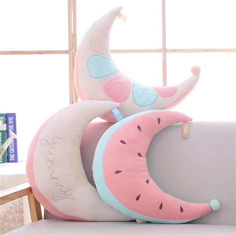 Cartoon Plush Toy Moon Stuffed Animal Toy Cushion Sleeping Pillow For