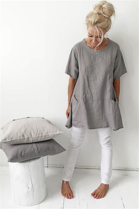 BOHEMIANA Linen Tunic Bypiaslifestyle Bypias Tunic Tops