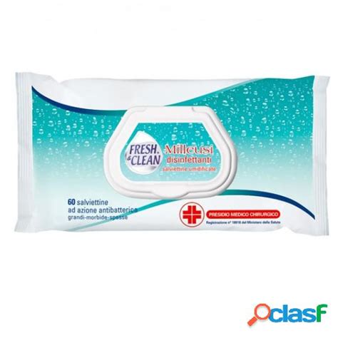 Salviette Disinfettanti Antibatteriche Milleusi Freshclean Busta Da