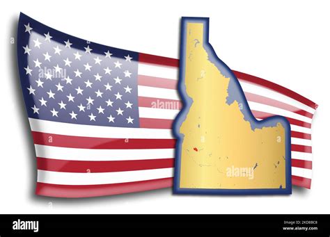 Estados Unidos Mapa De Idaho Contra Una Bandera Estadounidense Los