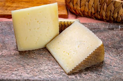 Cheese Collection Pieces Of Hard Spanish Manchego Curado Viejo And