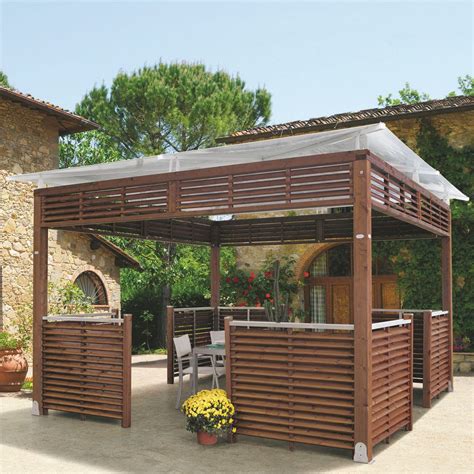 Gazebo In Legno Apollo Il Ceppo Tetto In Tela